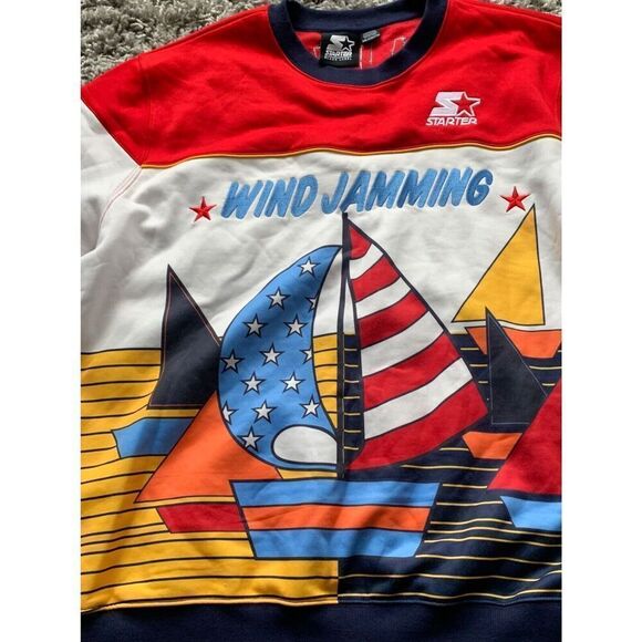 Starter Black Label Wind Jamming Sailing Crew Sweatshirt Mens XXL 2X RETRO MCM - Picture 3 of 6